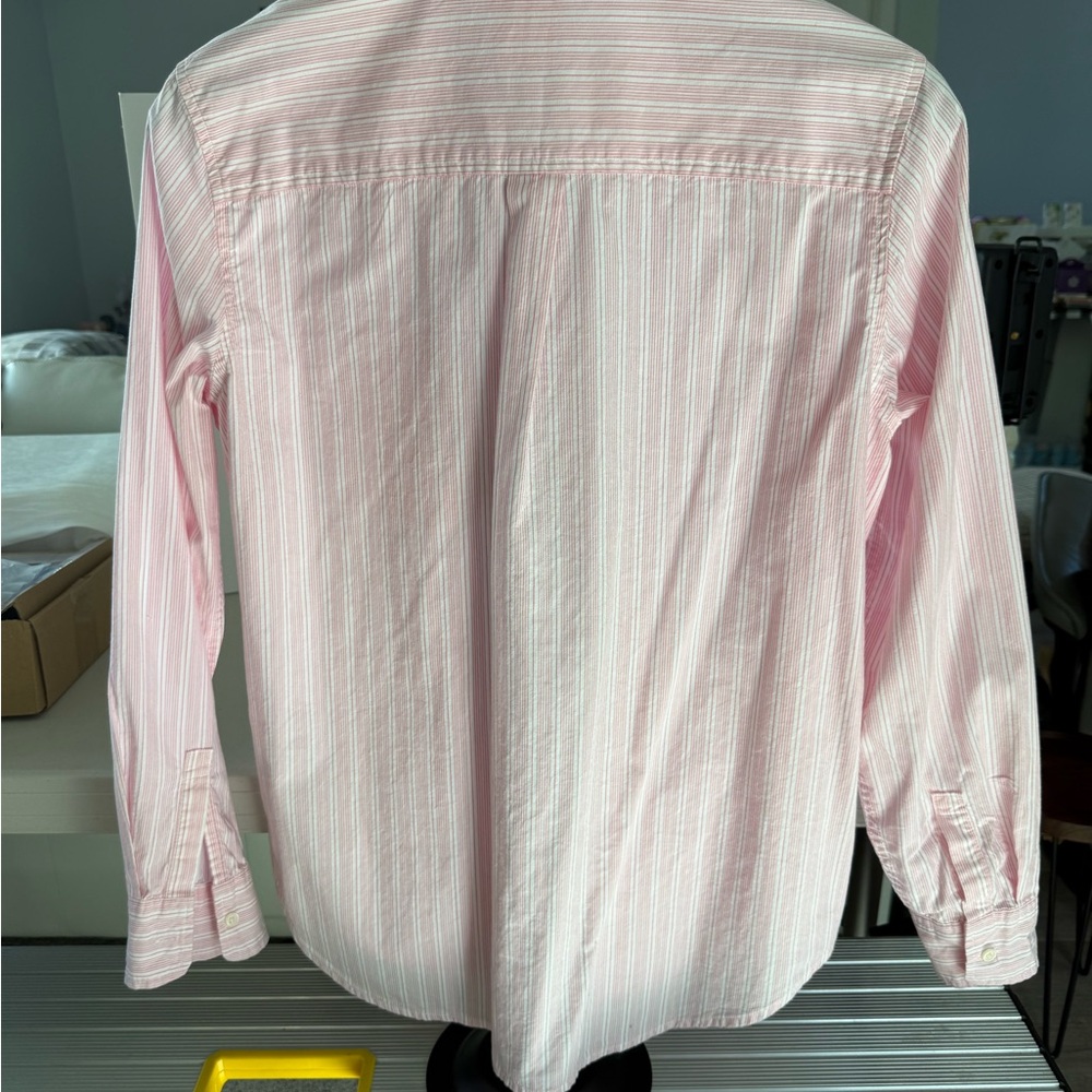 GAP Women’s Light Pink Striped Button Down Shirt - Picture 2 of 4
